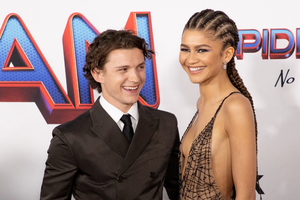 Tom Holland and Zendaya at the premiere for Spider-Man: No Way Home in 2021.
